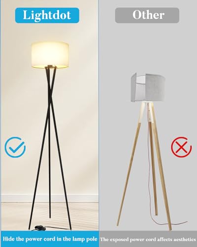 Black Tripod Floor Lamp, Vintage Modern Tall Standing Lamp