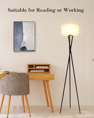 Black Tripod Floor Lamp, Vintage Modern Tall Standing Lamp