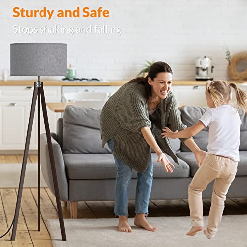 LEPOWER Wood Tripod Floor Lamp - Modern Design