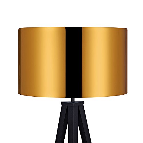 Modern LED Tripod Floor Lamp, Drum Shade, 60