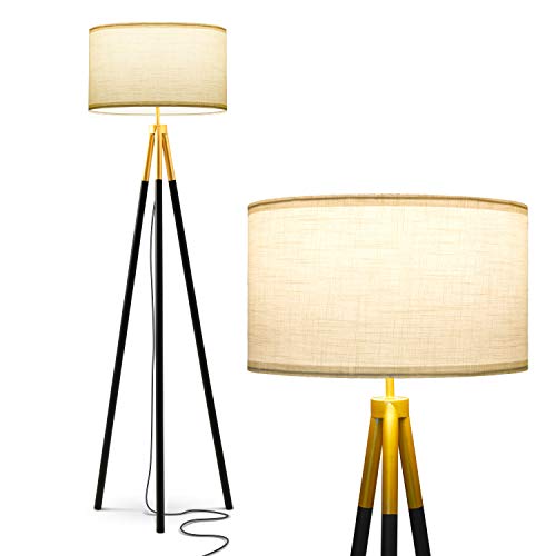 Brightech Levi LED Floor Lamp, Black/Gold, Stylish Room Lighting
