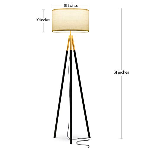 Brightech Levi LED Floor Lamp, Black/Gold, Stylish Room Lighting