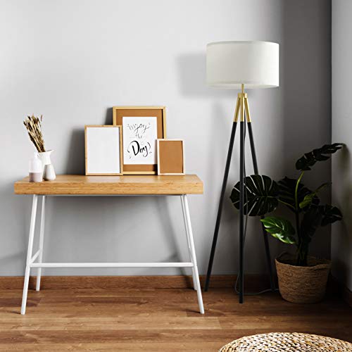 Brightech Levi LED Floor Lamp, Black/Gold, Stylish Room Lighting