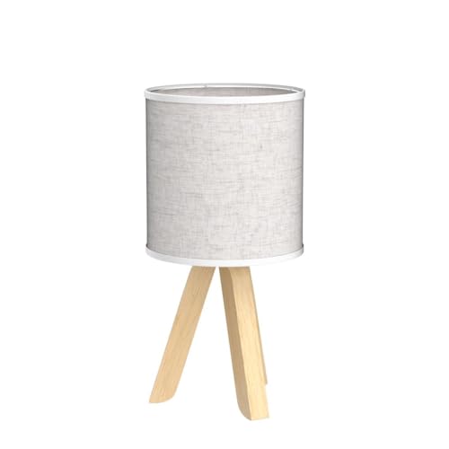 Wooden Tripod Nightstand Lamps Set of 2 - for Bedroom, Living Room, Office