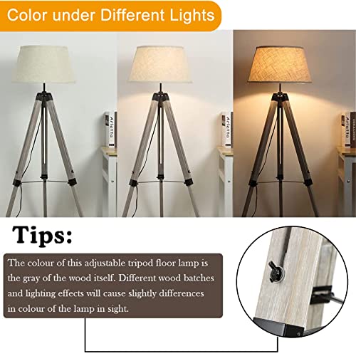 DINGLILIGHTING Led Tripod Floor Lamp Rustic Farmhouse Style