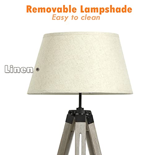 DINGLILIGHTING Led Tripod Floor Lamp Rustic Farmhouse Style
