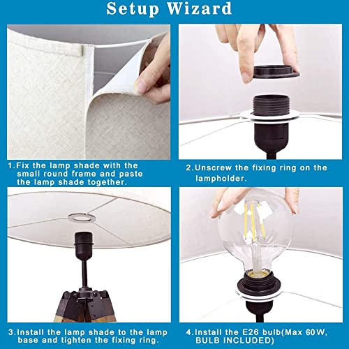 DINGLILIGHTING Led Tripod Floor Lamp Rustic Farmhouse Style