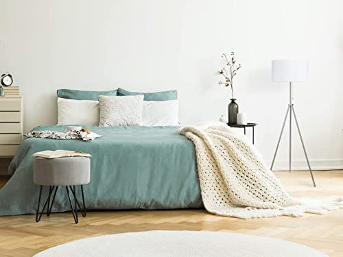 Adjustable Tripod Floor Lamp with Metal Body & Linen Shade