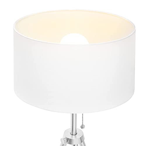 Adjustable Tripod Floor Lamp with Metal Body & Linen Shade