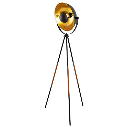 Modern Industrial Tripod LED Floor Lamp with Leather Legs