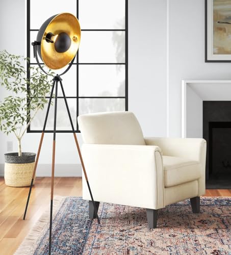 Modern Industrial Tripod LED Floor Lamp with Leather Legs