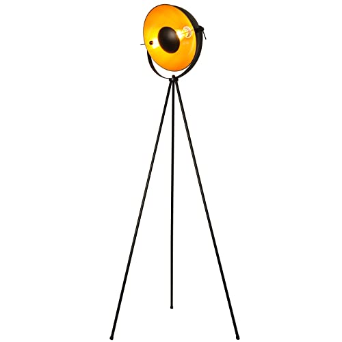 COSYLUX Industrial Tripod Floor Lamp for Living Room, Modern Satellite Tall Standing Lamps for Bedrooms Black Gold (No Bulbs)