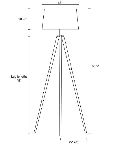 Kira Home Grace 60.5" Mid Century Modern Tripod LED Floor Lamp + Energy Efficient 9W Bulb, Wooden Tripod Legs + White Shade