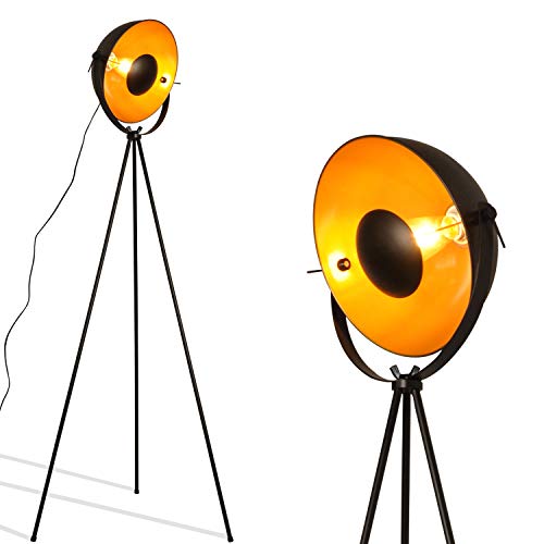 COSYLUX Industrial Tripod Floor Lamp for Living Room, Modern Satellite Tall Standing Lamps for Bedrooms Black Gold (No Bulbs)