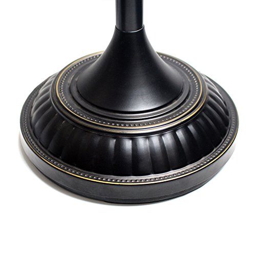 Elegant Designs LF2001-RBZ 1 Light Restoration Bronze Torchiere Floor Lamp with Marbelized Amber Glass Shade