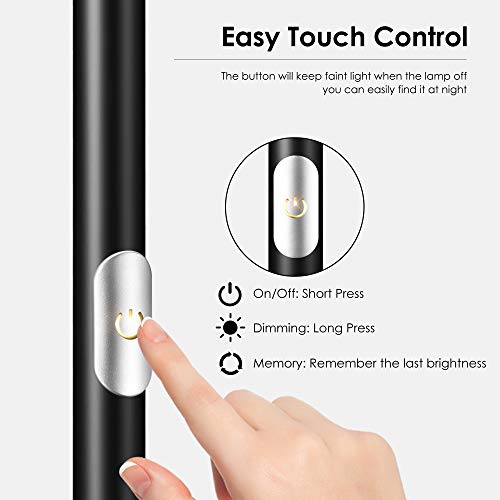 Floor Lamp, Standing Lamp, 20W 2000LM LED Torchiere Floor Lamp, Stepless Dimmable, Touch Control, 3000K Daylight, 50000hrs Lifespan, Floor Lamps for Living Room, Standing Lamps for Bedroom, Office