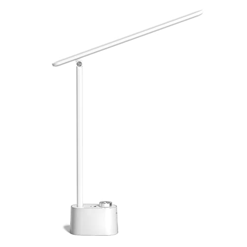 Honeywell HWT-H01 LED Desk Lamp Dimmable Table Lamp with USB A+C Dual Charging Port Eye-Caring Foldable Desk Light with 3 Color Modes for Home Office Bedroom Reading Study Work Sunturalux(White)