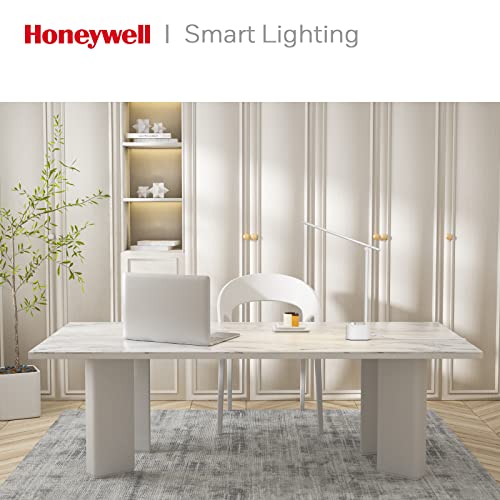 Honeywell HWT-H01 LED Desk Lamp Dimmable Table Lamp with USB A+C Dual Charging Port Eye-Caring Foldable Desk Light with 3 Color Modes for Home Office Bedroom Reading Study Work Sunturalux(White)