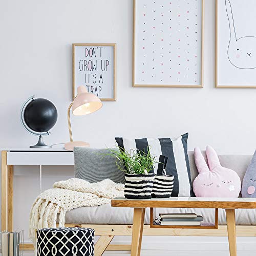 Globe Electric Novogratz x 67339 16" Desk Lamp, Matte Rose, Matte Gold Arm, Clear Cord, in-Line On/Off Switch, Office Decor, Home Essentials, Reading Light, Room Lighting, Dorm