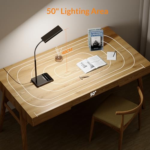 LEPOWER LED Desk Lamp, 800LM for Home Office, 12W Reading , Eye-Caring Desk Light, Touch Table Lamp, Gooseneck Lamp, 50 Lighting Modes, Bright Desk Lamps for Bedroom, Study Room