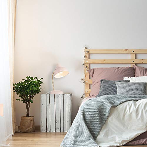 Globe Electric Novogratz x 67339 16" Desk Lamp, Matte Rose, Matte Gold Arm, Clear Cord, in-Line On/Off Switch, Office Decor, Home Essentials, Reading Light, Room Lighting, Dorm
