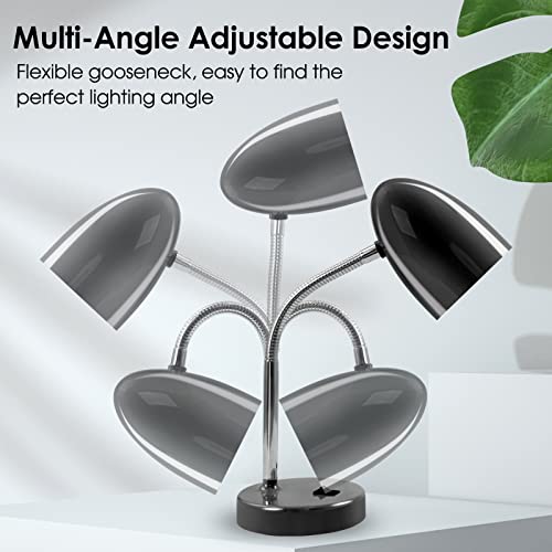 LED Desk Lamp, Flexible Gooseneck with Table lamp, 3.5W 240LM 4000K Cool White Study Lamps for Bedroom and Office, Eye Protection, ETL Listed,Black
