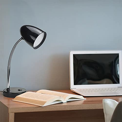 LED Desk Lamp, Flexible Gooseneck with Table lamp, 3.5W 240LM 4000K Cool White Study Lamps for Bedroom and Office, Eye Protection, ETL Listed,Black
