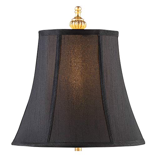 Regency Hill Juliette Traditional French Country Buffet Table Lamps 36.5" Tall Skinny Set of 2 Glam Luxury Style Gold Candlestick Black Fabric Bell Shade for Living Room House Home Entryway