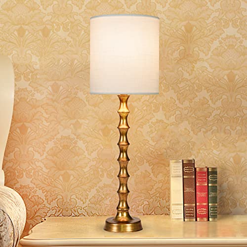 EUO 30.5" Buffet Lamps Set of 2 for Living Room, Buffet Lamps for Dining Room, Gold Lamps Set of 2 for Credenza, Modern Buffet Lamps Set of 2 Tall Skinny, Gold Bamboo Candlestick Lamps for Bedroom