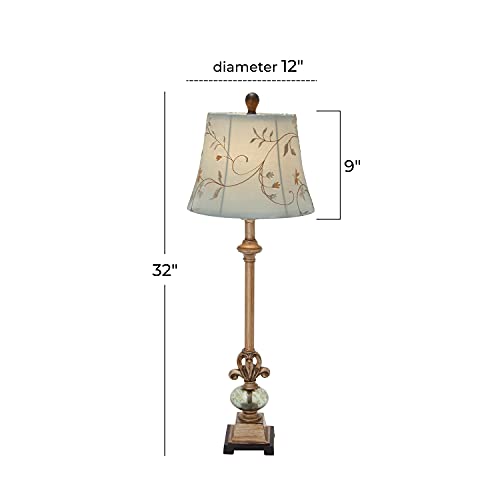 Benzara 44933 Metal Glass Ball Buffet Lamp