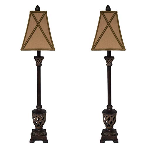 Set of 2 -- MESTAR 35-inch Traditional Bronze Buffet Lamps Table Lamp Set for Living Room