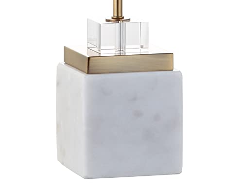 JONATHAN Y JYL5008A-SET2 Set of 2 Table Lamps Dawson 30" Marble/Crystal LED Table Lamp Modern Contemporary Bedside Desk Nightstand Lamp for Bedroom Living Room, White/Brass Gold