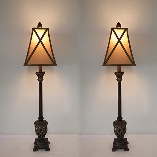 Set of 2 -- MESTAR 35-inch Traditional Bronze Buffet Lamps Table Lamp Set for Living Room