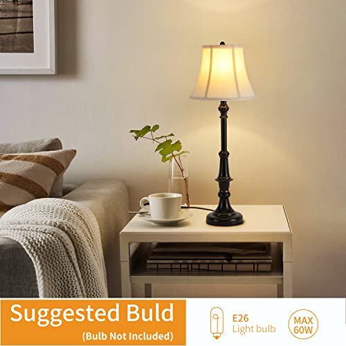 Smeike 2 Pack Vintage Style Table Lamp, Buffet Table Lamp,Traditional Bedside Lamps, Tall Table Lamp Set of Two for Living Room, Bedroom