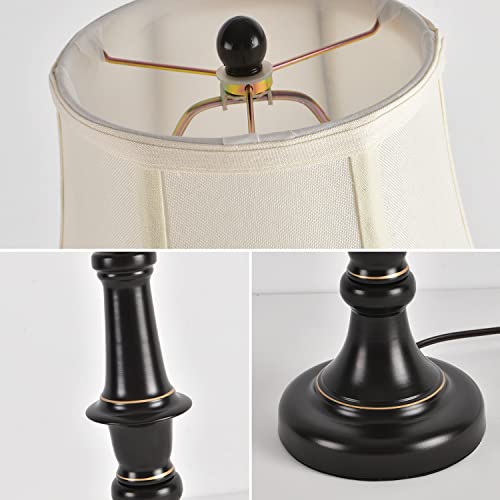 Smeike 2 Pack Vintage Style Table Lamp, Buffet Table Lamp,Traditional Bedside Lamps, Tall Table Lamp Set of Two for Living Room, Bedroom