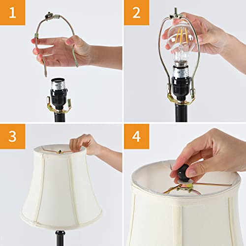 Smeike 2 Pack Vintage Style Table Lamp, Buffet Table Lamp,Traditional Bedside Lamps, Tall Table Lamp Set of Two for Living Room, Bedroom