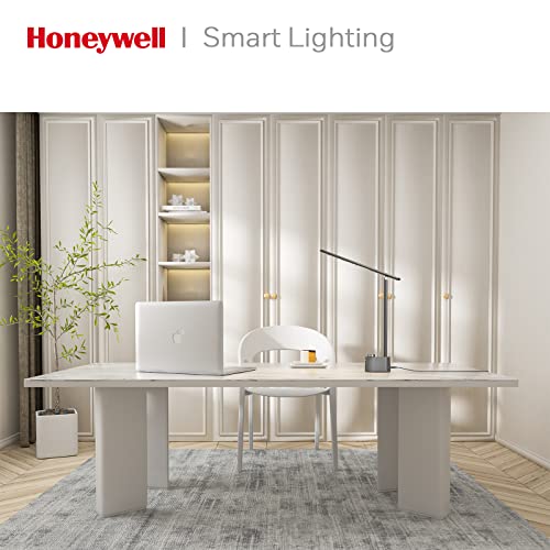 Honeywell HWT-H01 LED Desk Lamp Dimmable Table Lamp with USB A+C Dual Charging Port Eye-Caring Foldable Desk Light with 3 Color Modes for Home Office Bedroom Reading Study Work Sunturalux (Gray)