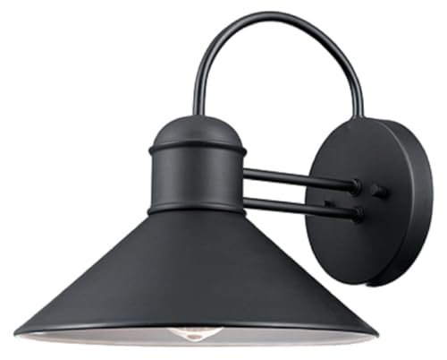 Globe Electric 44165 1-Light Outdoor Wall Sconce, 2-Pack, Weatherproof, Black Finish, Outdoor Lighting Modern, Wall Lighting, Porch Light, Front Porch Décor, Patio Décor, Outdoor, Bulb Not Included
