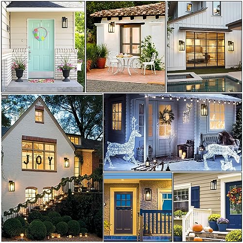 MAXvolador Outdoor Wall Lantern, Exterior Waterproof Wall Sconce Light Fixture, Black Anti-Rust Wall Mount Light with Clear Glass, E26 Base Wall Lamp