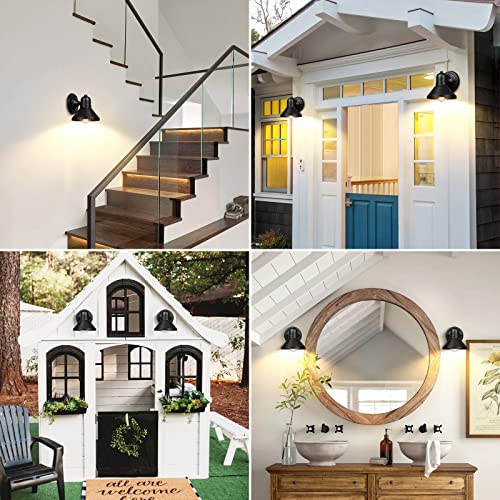 Brightever Outdoor Wall Lantern, 2-Pack Exterior Wall Light Fixtures, Waterproof Anti-Rust Black Wall Mount Lighting, Small E26 Socket Outside Lights for House, Front Porch, Playhouse, Garage