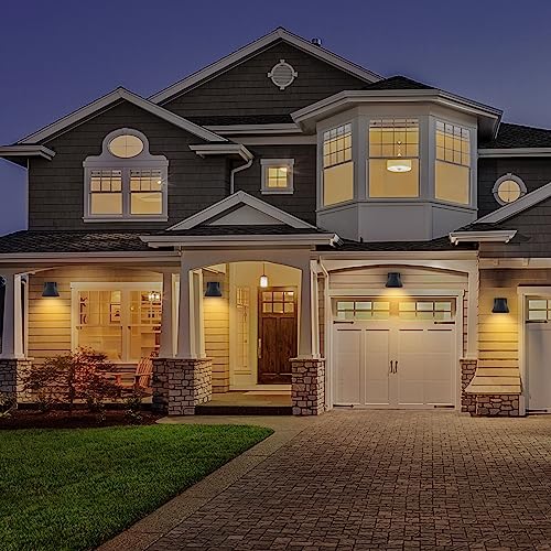UME 2 Pack LED Outdoor Wall Light Fixtures, Black Front Porch Wall Mount Lighting, Exterior Waterproof Lantern Anti-Rust Farmhouse Barn Wall Sconce for Patio, Doorway, Garage