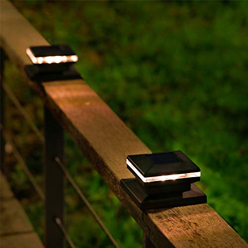 MAGGIFT 15 Lumen Outdoor Post Cap Light for Fence Deck or Patio, Warm White High Brightness SMD LED Lighting, Lamp Fits 4x4, 5x5 or 6x6 Wooden Posts, 6 Pack