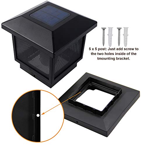 MAGGIFT 6 Pack Solar Flame Post Lights, Outdoor Brightness 72 SMD LEDs Flickering Flame Solar Powered Cap Light for Halloween Christmas, Fits 4x4, 5x5 or 6x6 Wooden Posts, for Yard Fence Deck or Patio