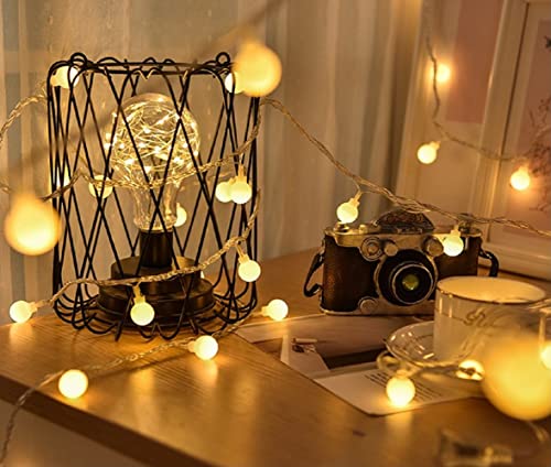 Globe String Lights 20ft 40 LED USB Powered Warm White Fairy Lights for Birthday Party Wedding Christmas and Home Decoration.
