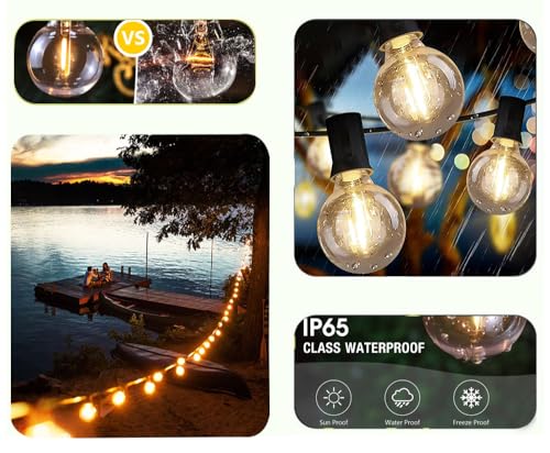 Lampat String Lights, LED 25Ft G40 Globe String Lights with Bulbs-UL Listd for Indoor/Outdoor Commercial Decor