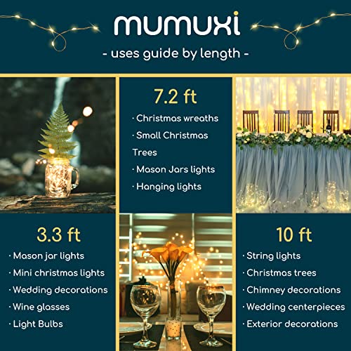 MUMUXI LED Fairy Lights Battery Operated String Lights [12 Pack] 7.2ft 20 Battery Powered LED Mini Lights, Centerpiece Table Decorations, Wedding Party Bedroom Mason Jar Christmas, Warm White