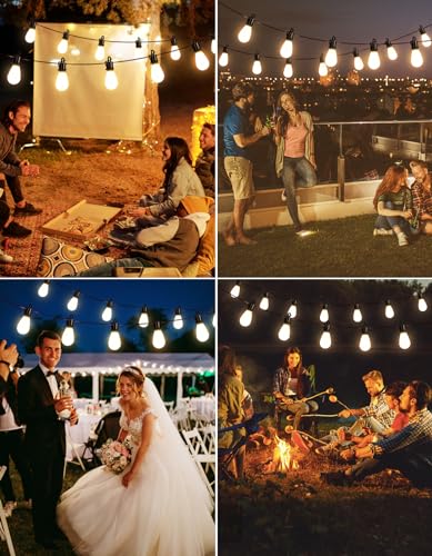 TDLOL 100FT Outdoor String Lights Waterproof, Outdoor Lights with S14 Shatterproof Bulbs, Connectable Hanging Patio Lights, IP55 Commercial Grade LED Outdoor String Lights for Outside, Patio, Bistro