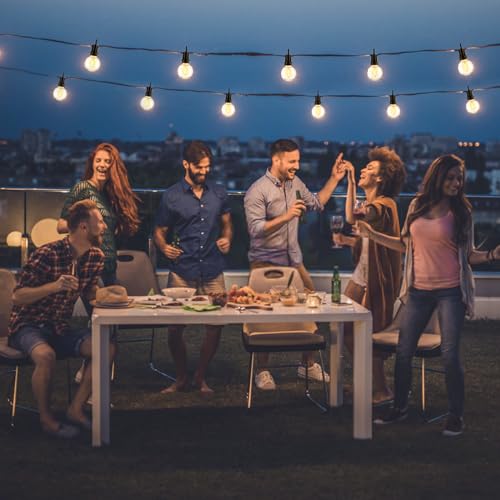 ZJOJO 60FT Outdoor String Lights, G40 Globe Outdoor Lights with 30 Shatterproof LED Bulbs (2 Spare), 2700K Hanging Waterproof Patio Light, Connectable String Lights for Outside Backyard Porch Party