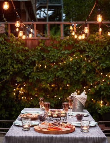 Svater Outdoor String Lights 150FT, E26 Socket, 48pcs S14 Shatterpoof Bulbs, 1 Watt Dimmable 2700K Warm White, IP65 Waterproof Commercial Grade Patio Lights（3 Pack X 50FT）