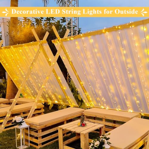 JMEXSUSS 168FT 600 LED Christmas Lights Outdoor Waterproof 8 Modes Indoor Christmas String Lights Warm White Christmas Tree Lights Plug in for Room Bedroom Wedding Party Holiday Decorations.